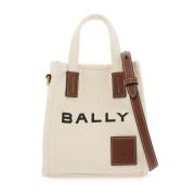 Akelei Tote Bag met Leren Details Bally , White , Dames