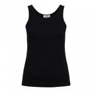 Geribbeld Basic Singlet &Co Woman , Black , Dames