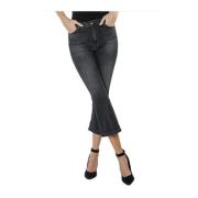 Zwarte Flared Denim Broek Kocca , Black , Dames