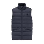 Blauwe Mouwloze Puffer Vest Moncler , Blue , Heren