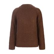 Bruine Kristalversierde Crew-Neck Sweater Ermanno Scervino , Brown , D...