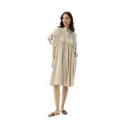 Vikky Jurk met Ruchedetails IN Front , Beige , Dames