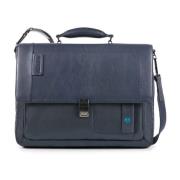 Uitbreidbare Laptoptas met iPad Compartiment Piquadro , Blue , Unisex