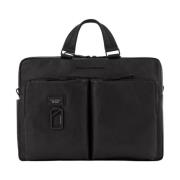 Stijlvolle Computer en iPad Pro Tas Piquadro , Black , Heren