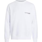 Witte Sweater met Ribgebreide Afwerking Calvin Klein , White , Heren