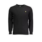 Elegante zwarte katoenwollen trui Lyle & Scott , Black , Heren