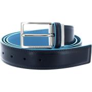 Blauw Vierkant Leren Riem Piquadro , Blue , Heren