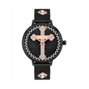 Zwarte Damesmode Horloge Quartz Police , Black , Dames