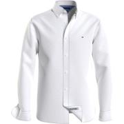 Witte Linnen Button Down Overhemd Tommy Hilfiger , White , Heren