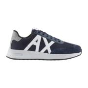 Multicolor Leren Heren Sneakers Armani Exchange , Blue , Heren