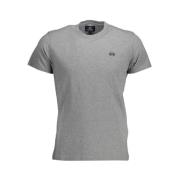 Grijze Katoenen T-Shirt met Geborduurd Logo La Martina , Gray , Heren
