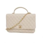 Pre-owned Fabric chanel-bags Chanel Vintage , Beige , Dames