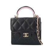 Pre-owned Leather shoulder-bags Chanel Vintage , Black , Dames