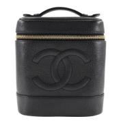 Pre-owned Leather handbags Chanel Vintage , Black , Dames