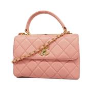 Pre-owned Leather handbags Chanel Vintage , Pink , Dames