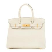 Pre-owned Fabric handbags Hermès Vintage , White , Dames