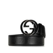 Pre-owned Leather belts Gucci Vintage , Black , Dames