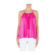 Viscose Top met Touwbandjes Silvian Heach , Pink , Dames