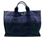 Pre-owned Fabric totes Hermès Vintage , Blue , Dames