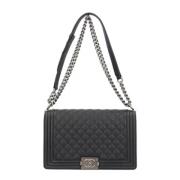 Pre-owned Leather shoulder-bags Chanel Vintage , Black , Dames