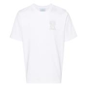 Wit Logo Print Crewneck T-shirts Casablanca , White , Heren