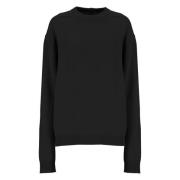 Zwarte Cashmere Crew Neck Sweater Rick Owens , Black , Dames