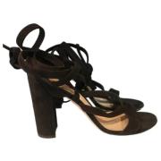 Pre-owned Suede sandals Gianvito Rossi Pre-owned , Brown , Dames