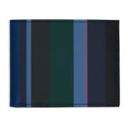 Blauwe leren portemonnee met veelkleurige strepen Gallo , Multicolor ,...