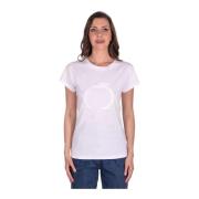 Watercolor Logo T-shirt voor Vrouwen Trussardi , White , Dames