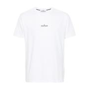 Logo Print Jersey T-shirt Wit Stone Island , White , Heren