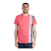 Mannen Verticaal Logo T-shirt Trussardi , Red , Heren