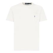 Wit Katoen Linnen Crew Neck T-shirt Ralph Lauren , White , Heren