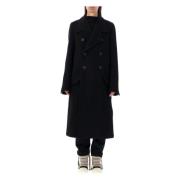 Zwarte Officer Coat Buitenkleding Rick Owens , Black , Dames