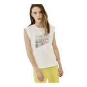 Tanktop met strassteentjes Silvian Heach , White , Dames