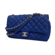 Pre-owned Leather chanel-bags Chanel Vintage , Blue , Dames