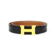 Pre-owned Leather belts Hermès Vintage , Black , Dames