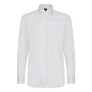 Katoen Satijn Slim Fit Overhemd Boggi Milano , White , Heren