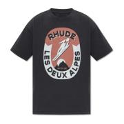 Katoenen t-shirt Rhude , Black , Heren