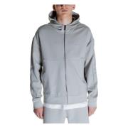 Grijze Rits Hoodie Sweatshirt Mannen Calvin Klein , Gray , Heren