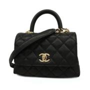 Pre-owned Leather handbags Chanel Vintage , Black , Dames