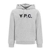 Contrast Logo Hoodie A.p.c. , Gray , Dames