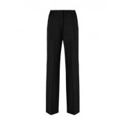 Straight Leg Pleated Pants Genny , Black , Dames