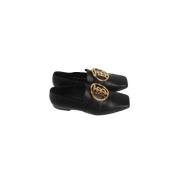 Pre-owned Leather flats Burberry Vintage , Black , Dames