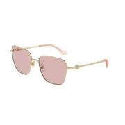 Gouden Frame Roze Lens Zonnebril Jimmy Choo , Yellow , Dames