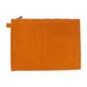 Pre-owned Fabric pouches Hermès Vintage , Orange , Dames