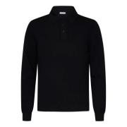 Zwarte Kasjmier Gebreide Poloshirt Malo , Black , Heren