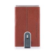 Bruin Leren Creditcardhouder Piquadro , Brown , Heren