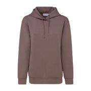 Minimal Logo Scuba Hoodie voor Vrouwen Calvin Klein , Brown , Dames