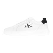 Klassieke Cupsole Leren Sneakers Wit Zwart Calvin Klein Jeans , White ...