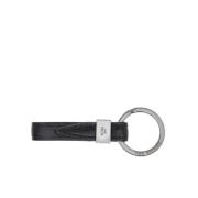 Zwarte Leren Sleutelhanger Ring The Bridge , Black , Unisex